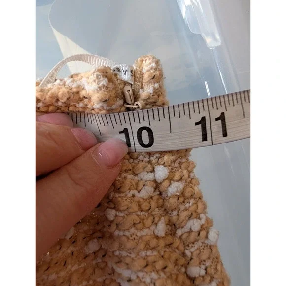 Sabo Khaki White Slub Knit Boucle Midi Skirt XS Neutral Resort Chic Lounge‎ - Picture 8 of 9